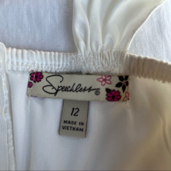 Speechless Champagne Colored Sleeveless Ruffled Sequined Dress - Size 12 - Picture 7 of 9